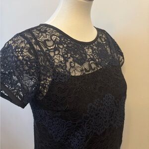 Loft Navy Blue Lace Dress